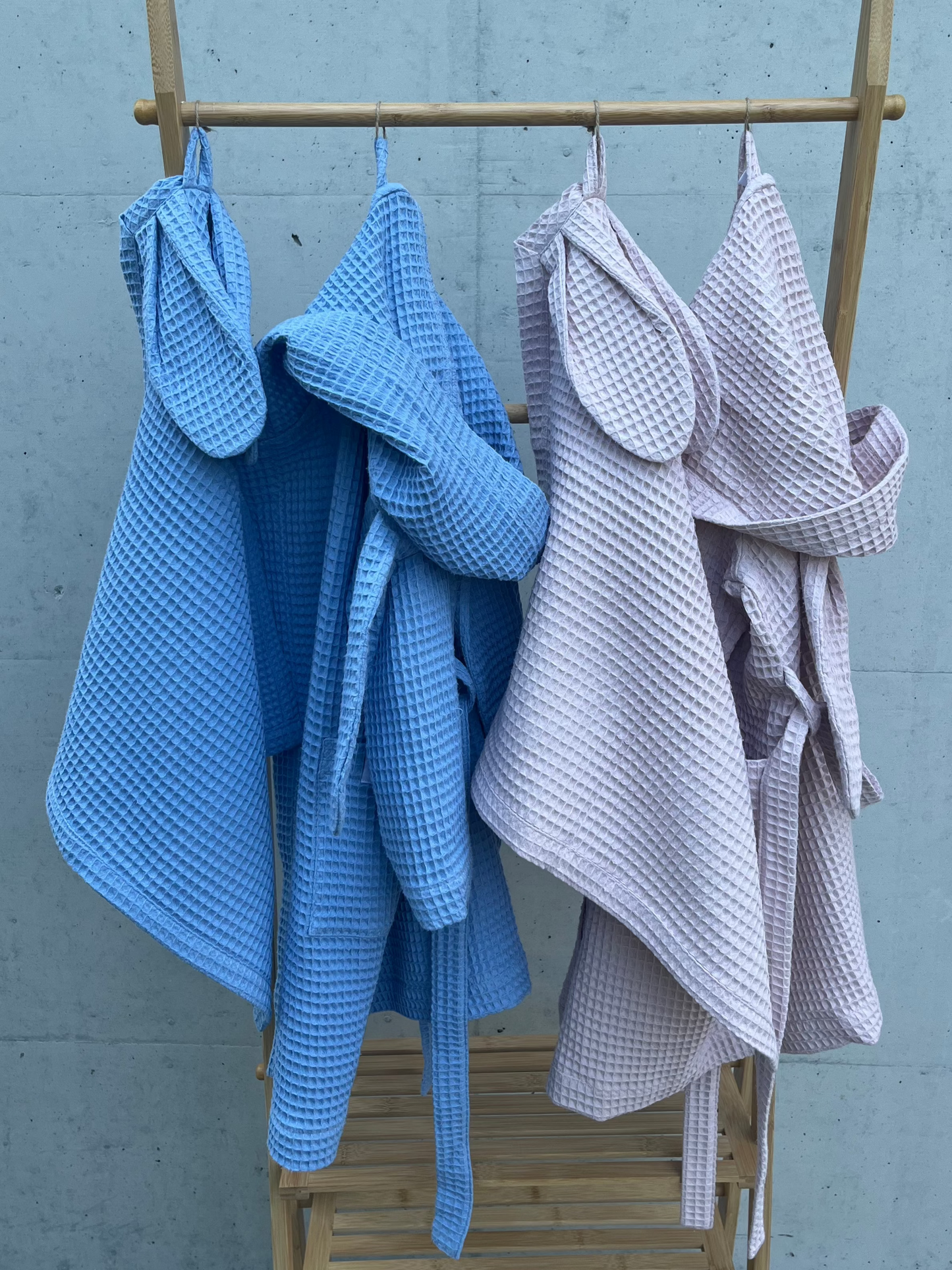 Bathrobe & Hand towel set - Blue