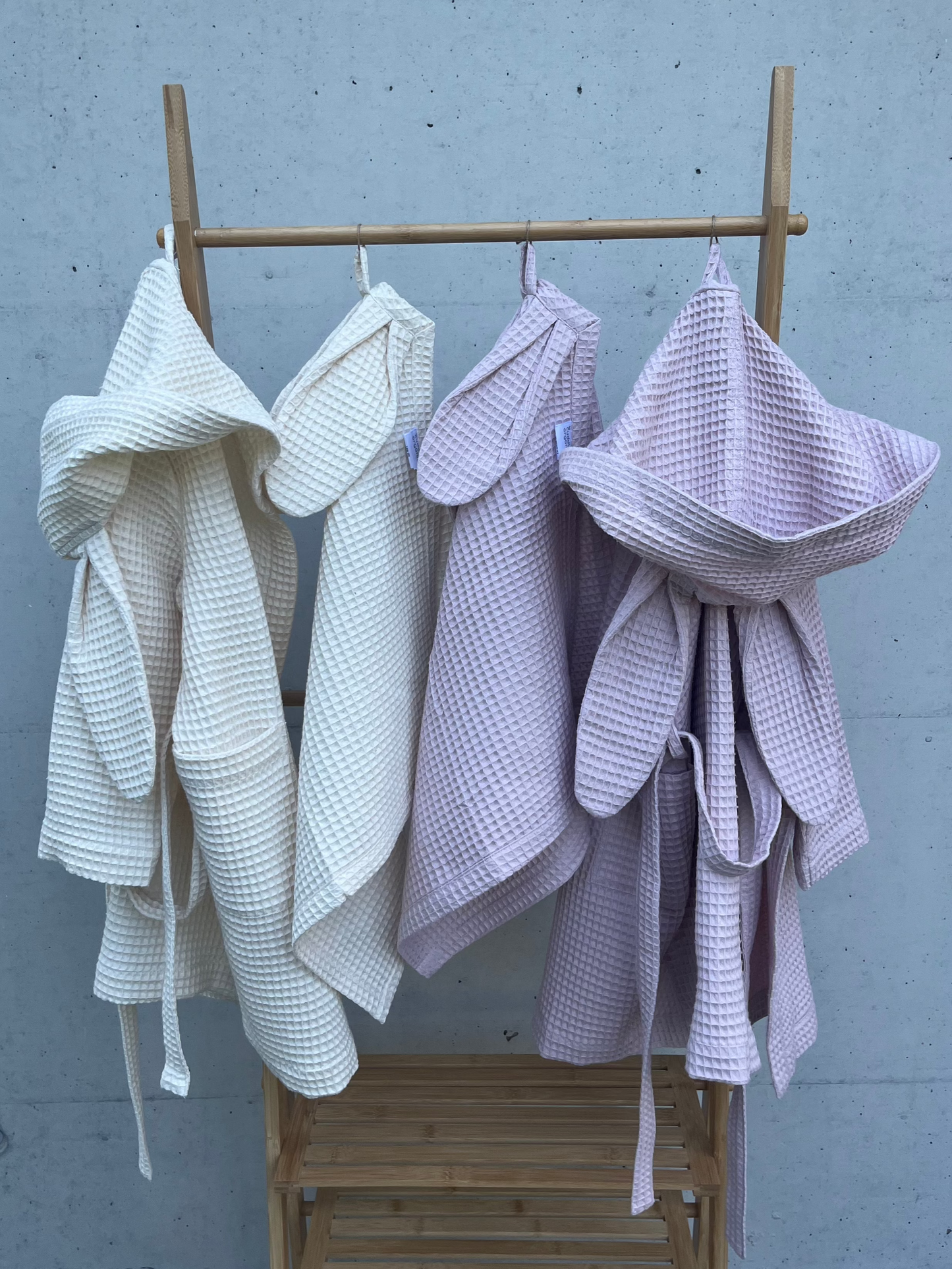 Bathrobe & Hand towel set - Pink
