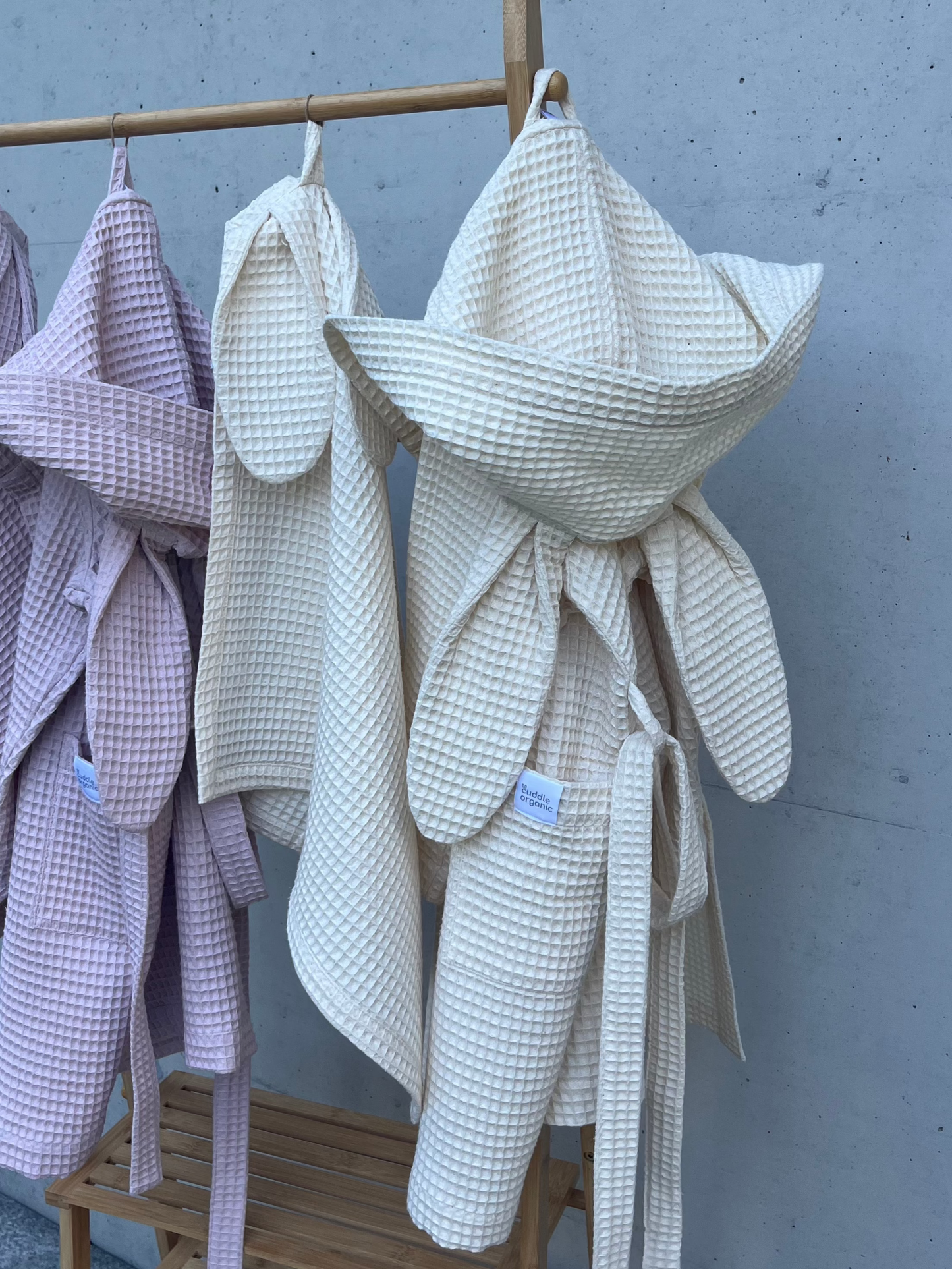 Bathrobe & Hand towel set - Cream