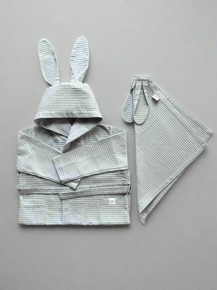 Bathrobe & Hand towel set - Mint