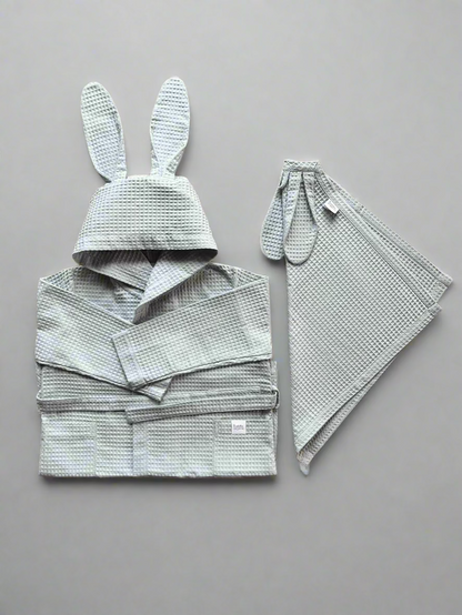 Bathrobe & Hand towel set - Mint