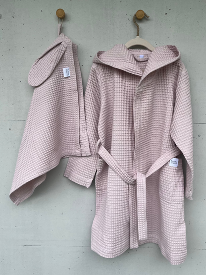 Bathrobe & Hand towel set - Pink