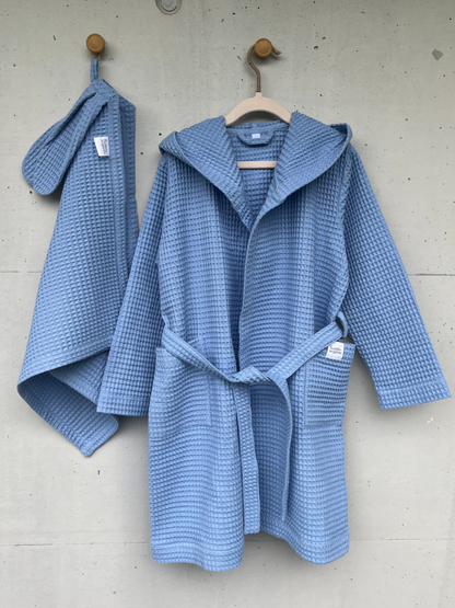 Bademantel & Handtuch Set - Blau