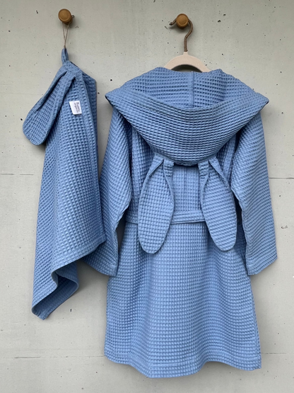 Bademantel & Handtuch Set - Blau
